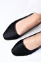 Ally Metallic Black Color Snakeskin Patterned Blunt Toe Open Back Women's Ballerinas - 2