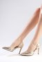 Brien Gold Color Fabric Evening Dress Stiletto Women's Heeled Shoes - 3