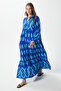 Modest Women's Megan 100% Viscose Maxi Length Blue Layered Balloon Sleeve Long Summer Dress - 7