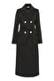 Gold Detailed Double-Breasted Coat Black - 5