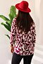 Regular Women's Burgundy Cream Geometric Patterned Long Sleeve Shirt Tunic - 4