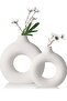 Bohem Ring Vase Set (LARGE 19X20CM, SMALL 14X15CM) Decorative, Gift, Raw White - 4