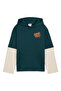 Plain Boy's Green Sweatshirt 68847375-Mid90S Layered Hoodie Fl B - 4