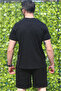 Men's Black Set of 2 Relaxed Cut 100% Cotton Breathable Lycra Fabric Summer Tracksuit Complete - 5