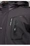 Men's Gray Water and Windproof Softshell Coat with Fur Inside - 3