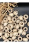 14x20 ملم خرز خشبي طبيعي مسطح على شكل مركبة فضائية (50 جرام 25 قطعة) قطر الفتحة 9 ملم إكسسوار حقيبة مكرامية - 3