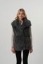 Women's fur vest women's belted fur vest