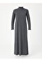 Ruffle Detailed Turtleneck Knitwear Hijab Dress - Anthracite - - 3