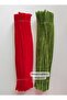 Set of 2 Red and Green, Feathered Wire Suitable for Flower Making, 30 cm 6 mm - 3