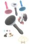 Cat Dog Comb Hairball Pick Comb Grooming Brush with Auto Clean Button Push Wire - 5