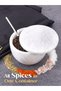 White Marble Salt Jar with Lid & Spoon – Spice Holder for Kitchen - 3