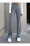 Women's Elasticated Cuff Grey Trousers - 3