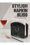 Marble Napkin Holder 5.5" Black – Handmade Serviette & Cocktail Holder for Table Decor - 4