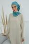 Ready-Made Turban with Side Ruffles, Mint Green, Ht-73A - 6