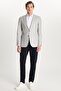 Men's Slim Fit Mono Collar Double Slit Casual Gray Single Jacket - 5