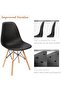 Frelo Eames Plastic Dining Chair with Solid Metal Webbing Legs - Black - 4