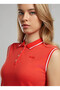Polo Neck Printed Red Standard Women's Dress 252 Lcf 244003 Trista Red - 2