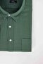 Men's Big Size Large Size Long Sleeve 100% Cotton Linen Texture Single Pocket Khaki Button Collar Shirt - 3