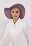 Combed Cotton Bonnet Turban with Detachable Bow on the Back, S-4, Lilac - 3