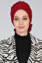Stitched Pleated Chiffon Ready Turban,Burgundy,Ht-31 - 2