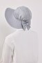 Combed Cotton Bonnet Turban with Detachable Bow on the Back, S-4, Gray 2 - 5