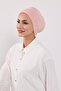Combed Cotton Bonnet Turban with Detachable Bow on the Back, S-4, Powder - 7