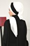 Double Color Design Chiffon Ready-To-Wear Turban, Ht-45, Cream - Black - 5