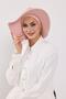 Combed Cotton Bonnet Turban with Detachable Bow on the Back, S-4, Powder - 8
