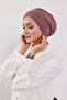 Combed Cotton Bonnet Turban with Detachable Bow on the Back, S-4, Dusty Rose - 6