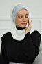 Chiffon Ready-To-Wear Turban with Scarf and Sequin Accessories, Ht-54P, Off-White - Silver - 2