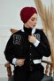 Stylish and Useful Bonnet, Burgundy, B-68 - 8