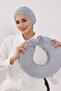 Combed Cotton Bonnet Turban with Detachable Bow on the Back, S-4, Gray 2 - 6