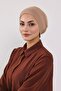 Combed Cotton Bonnet Turban with Detachable Bow on the Back, S-4, Milk Coffee - 6