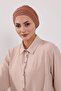 Combed Cotton Bonnet Turban with Detachable Bow on the Back, S-4, Dark Brown - 7