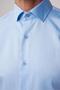 Slim Fit Long Sleeve Cotton Plain Men's Blue Shirt - 4