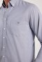 Classic Fit Long Sleeve Oxford Texture Collar Buttoned Pocket Embroidered Men's Blue Shirt - 3
