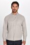 Classic Fit Long Sleeve Straight Collar Buttoned Men's Jewelled Shirt with Pockets - 4