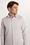 Slim Fit Long Sleeve Cotton Plain Men's Beige Shirt - 2
