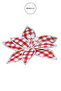 Artificial Square Patterned Poinsettia Red White 25 cm - 4