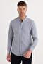 Men's Slim Fit Slim Fit Cotton Easy Iron Grey Prevailing Collar Shirt - 4