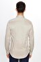 Men's slim fit long sleeve cotton satin stone color shirt - 5