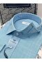 Classic Long Sleeve Pocketless Linen Collar Buttoned Bottom Men's Shirt with Gift Box Fs-003686 - Turquoise - 4