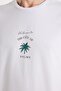 Men's Slim Fit Slim Fit 100% Cotton Soft Texture Printed White Crew Neck T-Shirt - 3