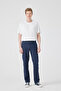 Dark Navy Blue 100% Linen Trousers with Elastic Waist