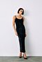 Strappy Velvet Midi Dress - Black - 2