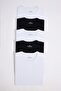 Unisex 5 Pack Black-White Slim Fit Slim Fit 100% Cotton Crew Neck T-Shirt