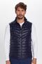 Men's Standard Fit Mock Neck Pocketed Zippered Heat-Retaining Navy Puffer Vest - 4