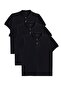 Men's 3-Pack Black Slim Fit Slim Fit Cotton Solid Pique Polo Neck T-Shirt
