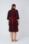 Women's Plus Size Cotton Blend Velvet Zipper Dress Dark-Red 1125 - 5
