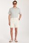 Men's Regular Relaxed Fit Beige Bermuda Shorts with Elastic Waistband and Drawcord Side Pockets - 5